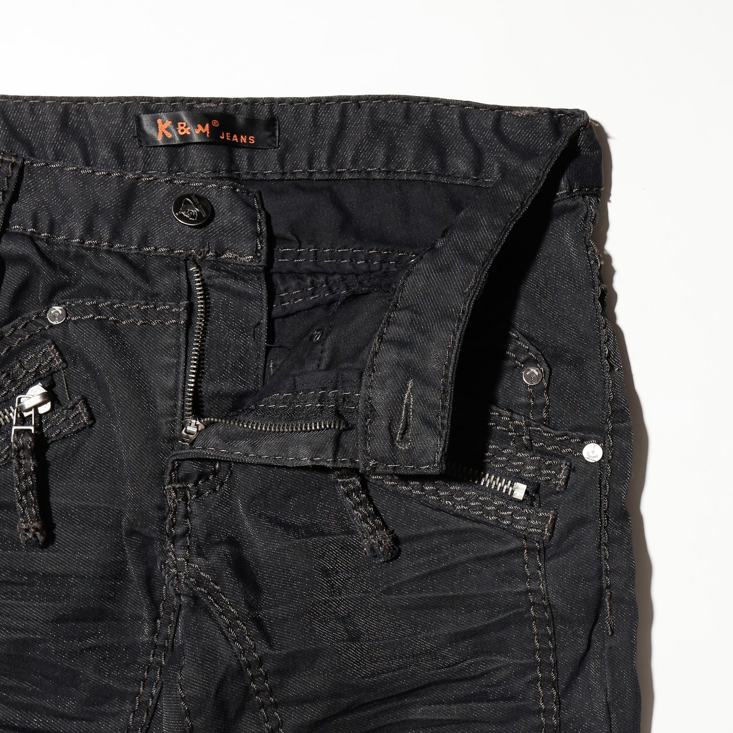 vintage 00's stitched metallic trousers