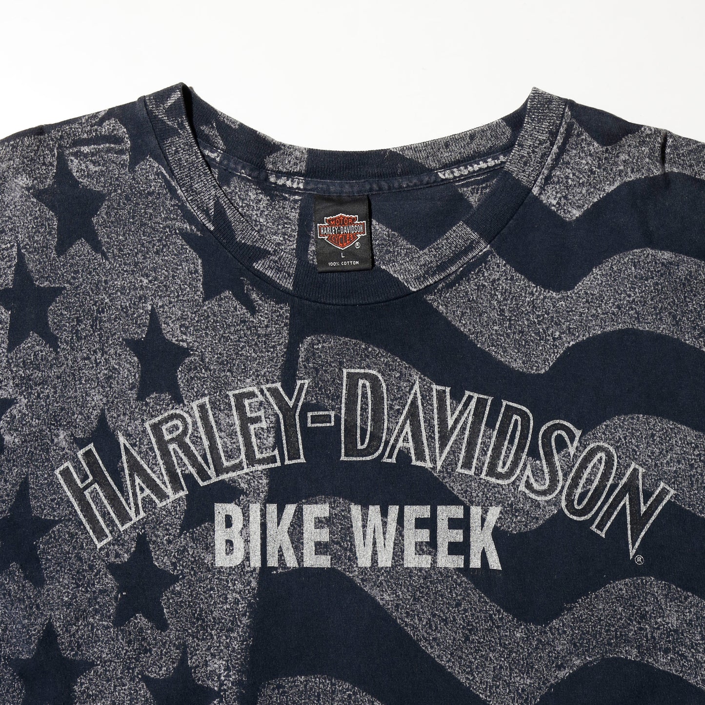 vintage 90's harley-davidson star and stripe t-shirt