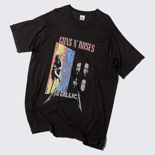 vintage 1992's Gun's N Roses × Metallica north american tour t-shirt , with FAITH NO MORE