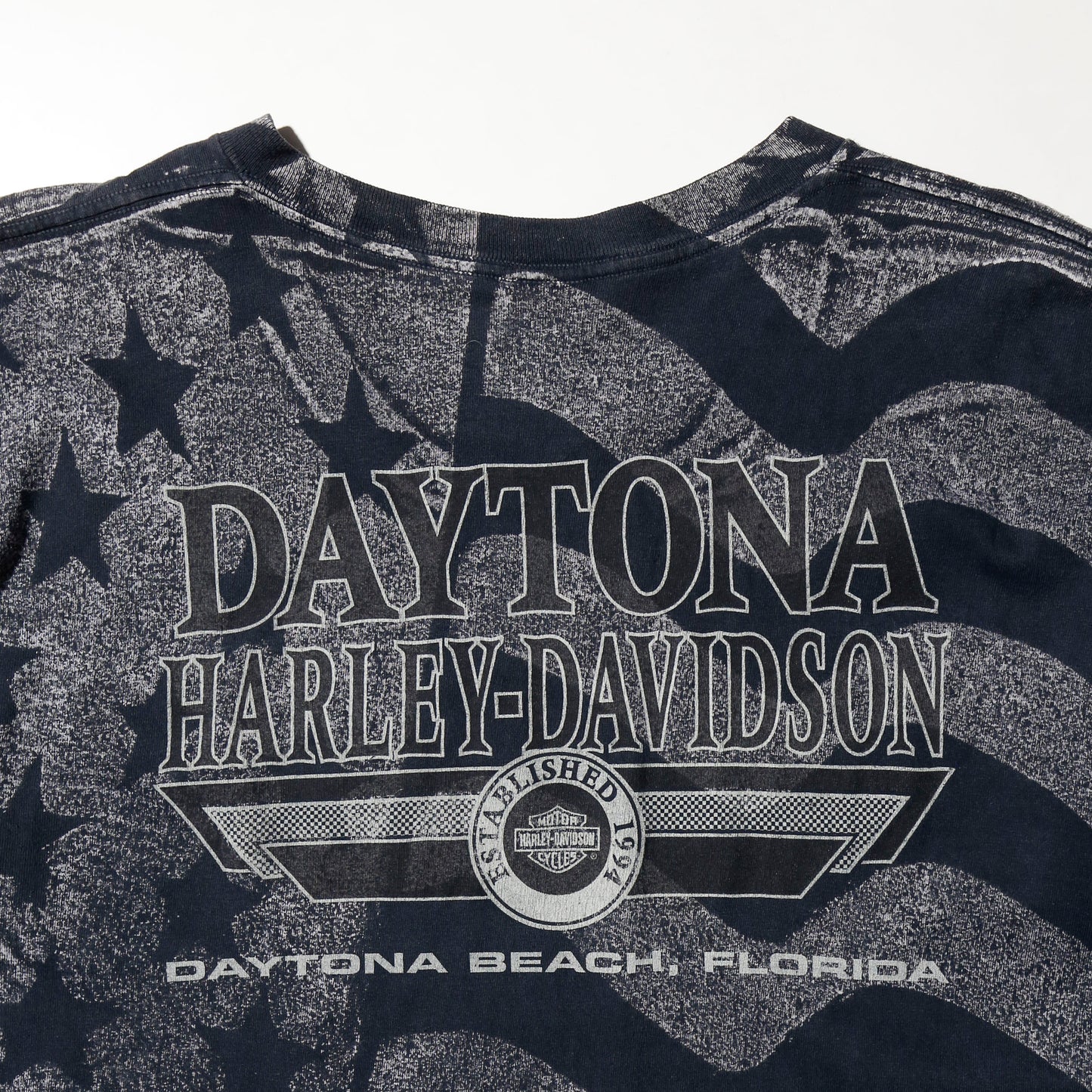 vintage 90's harley-davidson star and stripe t-shirt