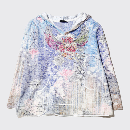 vintage tatoo crystal hoodie