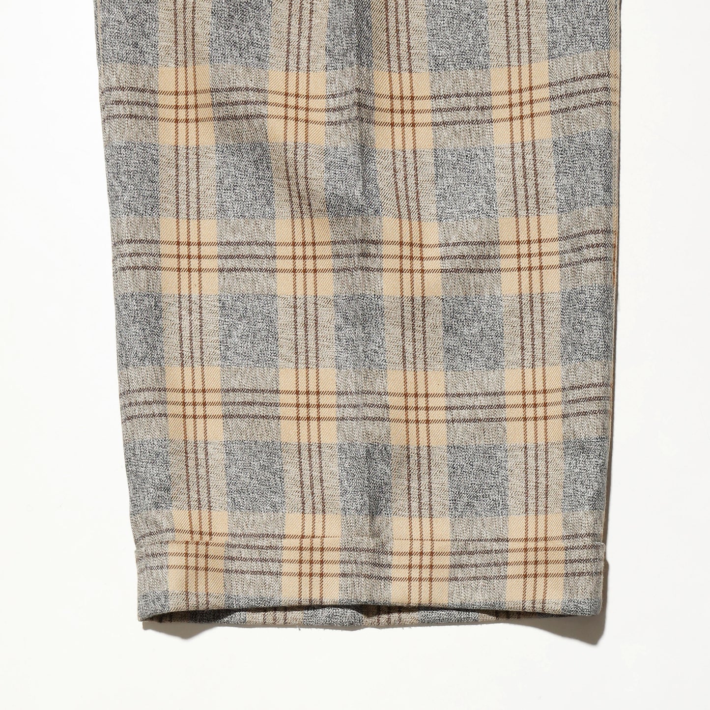 vintage check tucked wide slacks