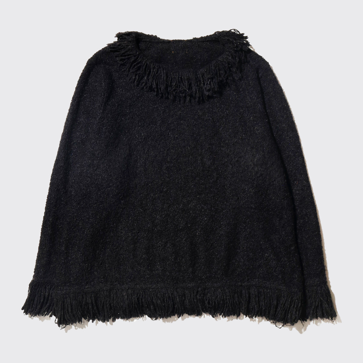 vintage fringe boucle sweater