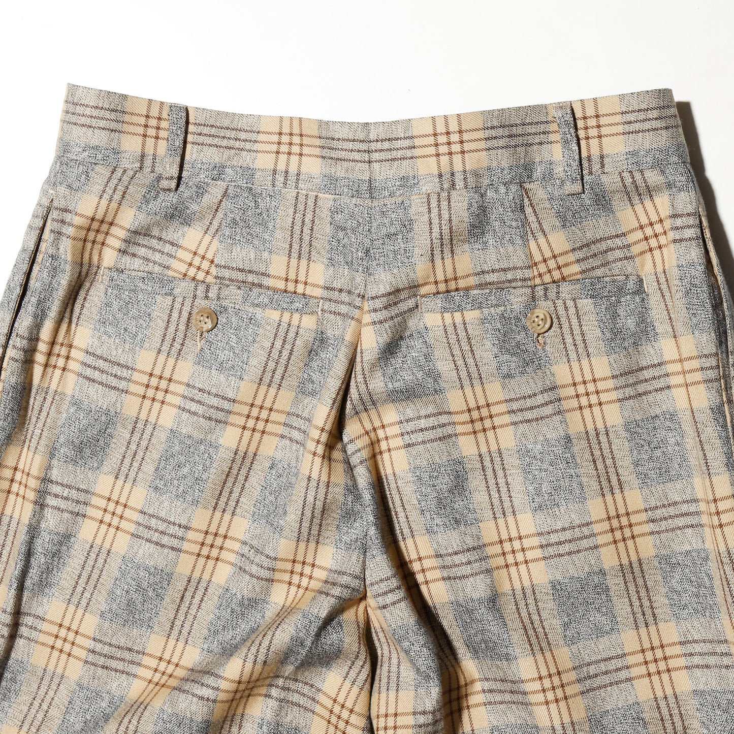 vintage check tucked wide slacks