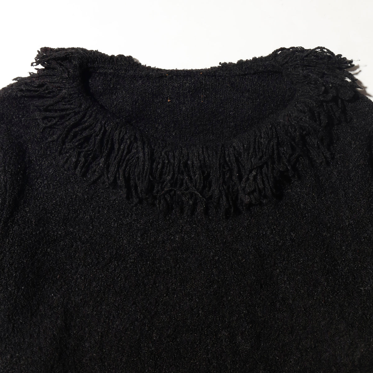 vintage fringe boucle sweater