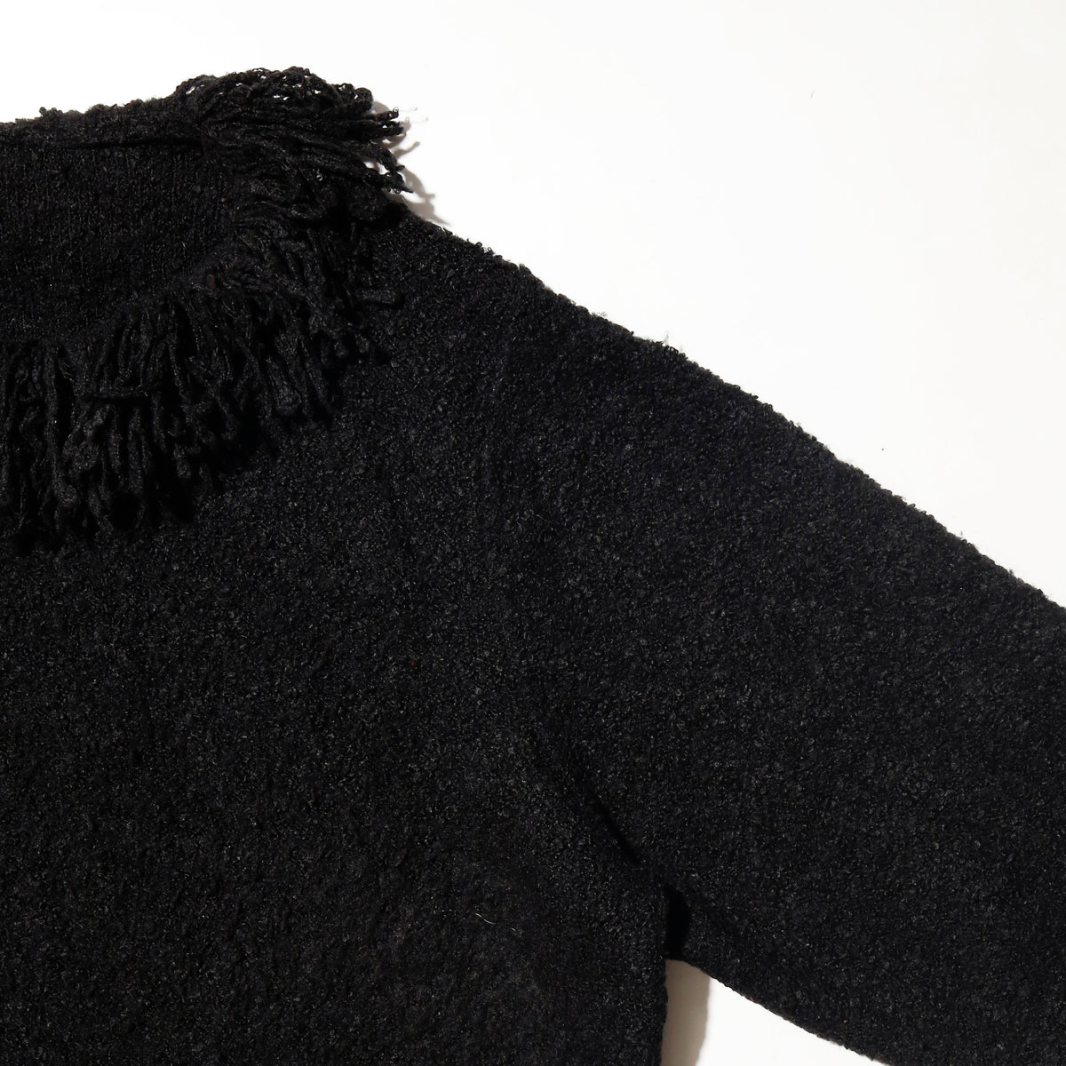 vintage fringe boucle sweater
