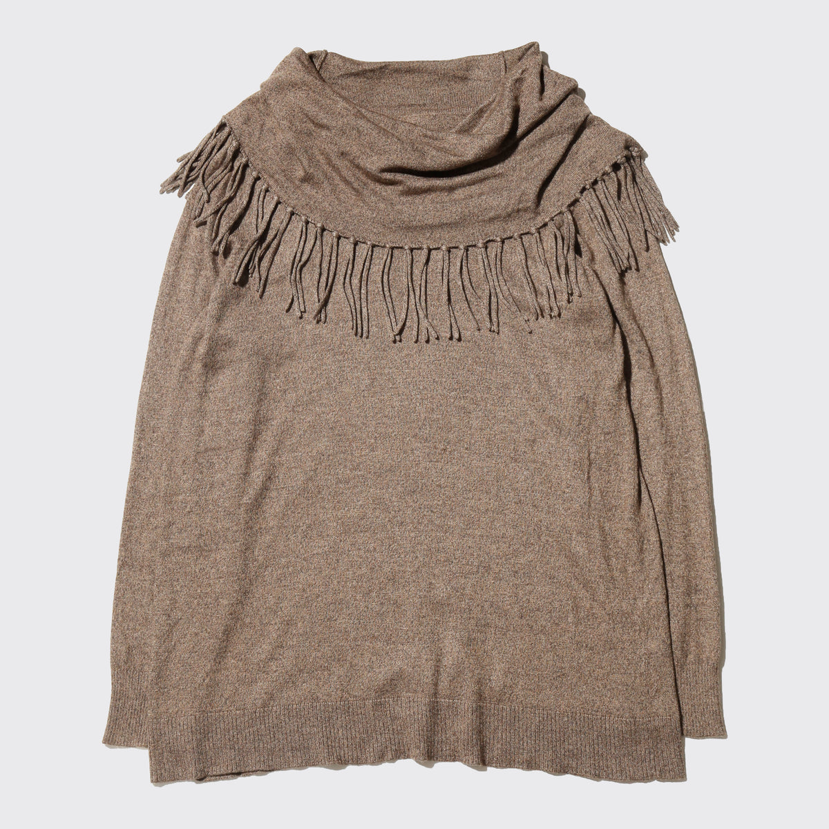 vintage shawl collar tassel fringe sweater