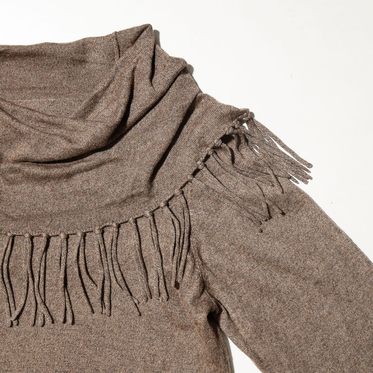 vintage shawl collar tassel fringe sweater