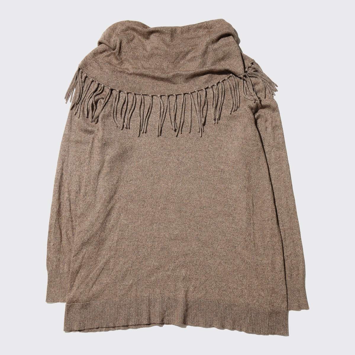 vintage shawl collar tassel fringe sweater