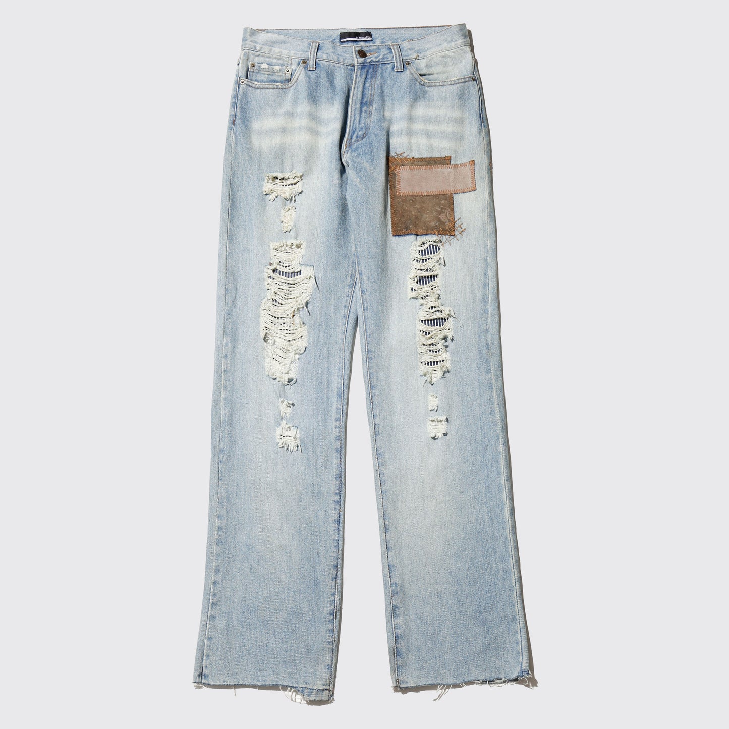 *one-off repaired flare jeans