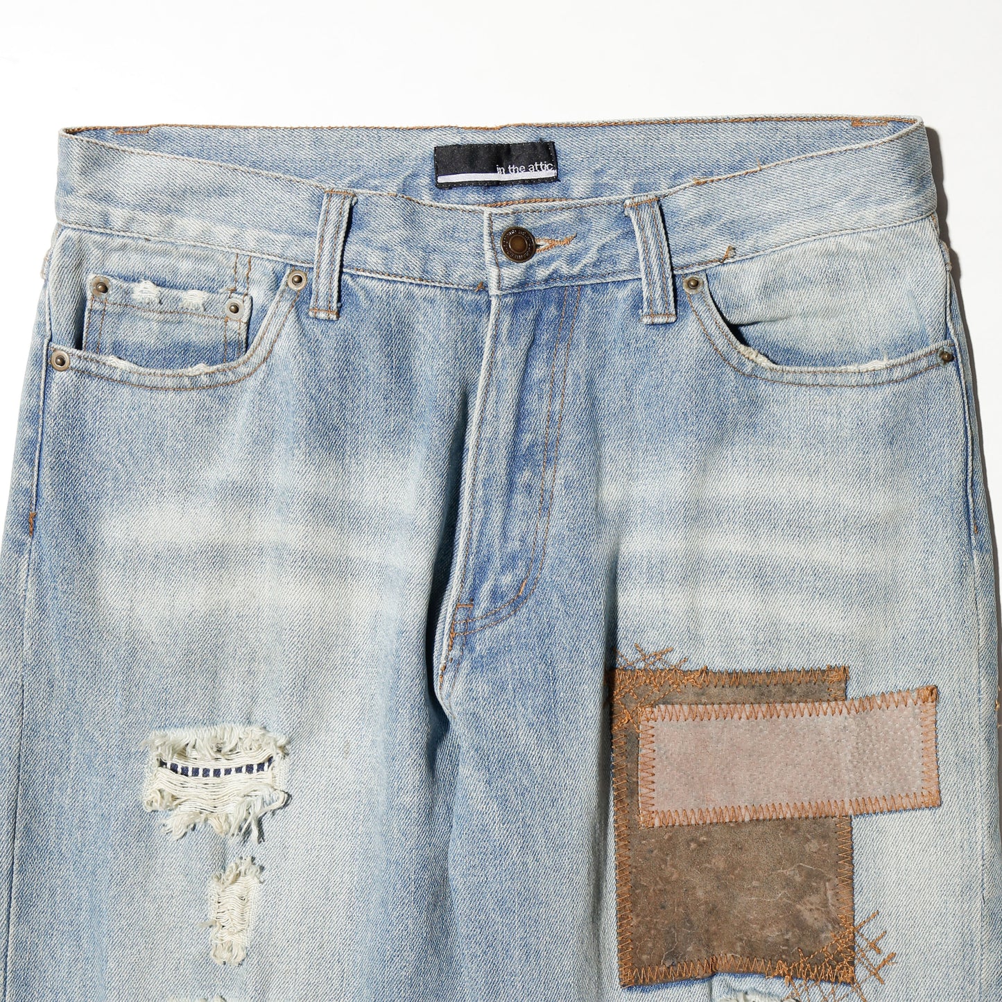 *one-off repaired flare jeans