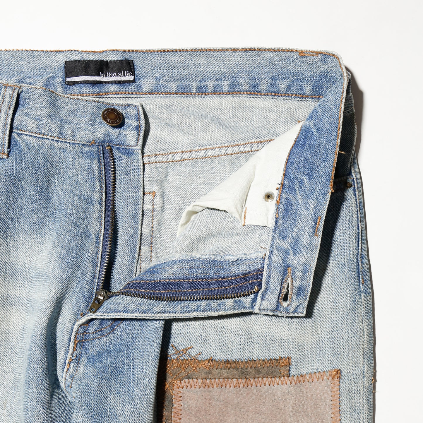*one-off repaired flare jeans