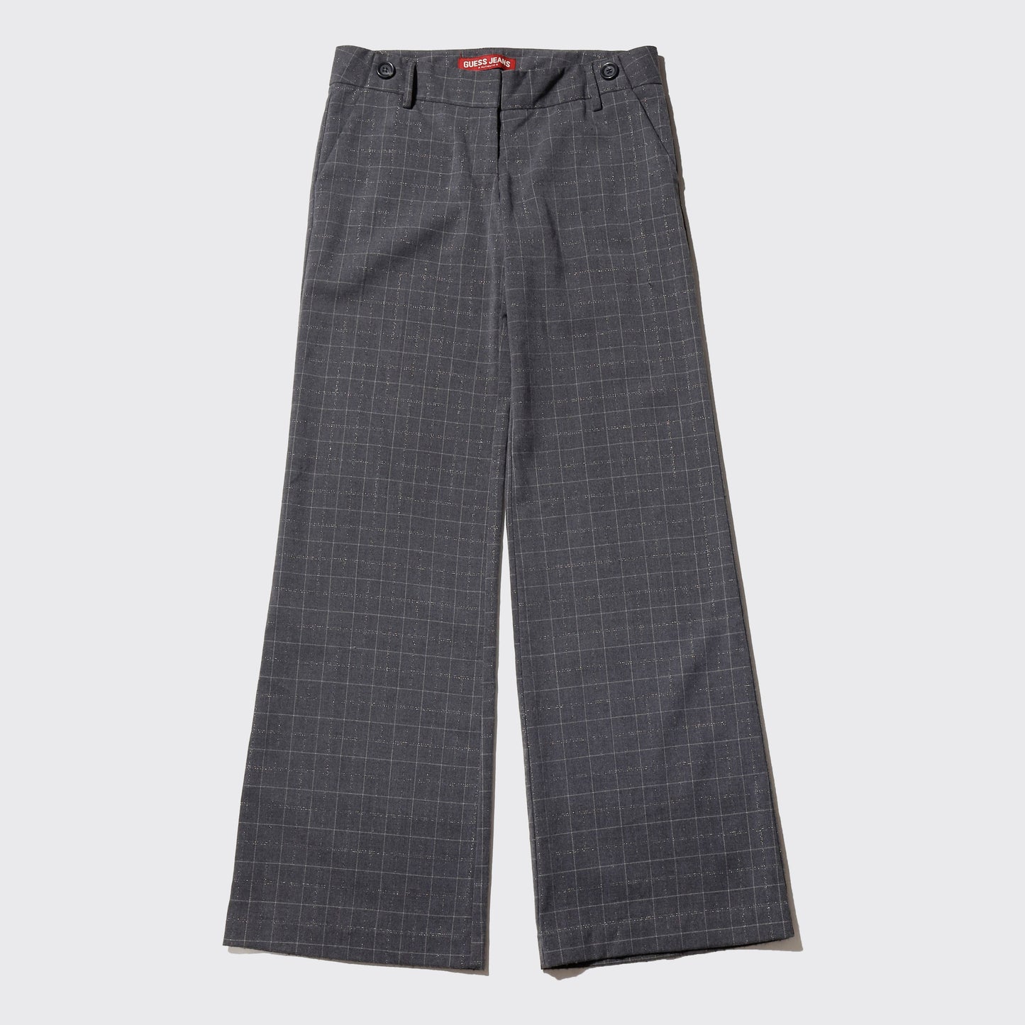 vintage 90's guess jeans low rise lame check flare slacks