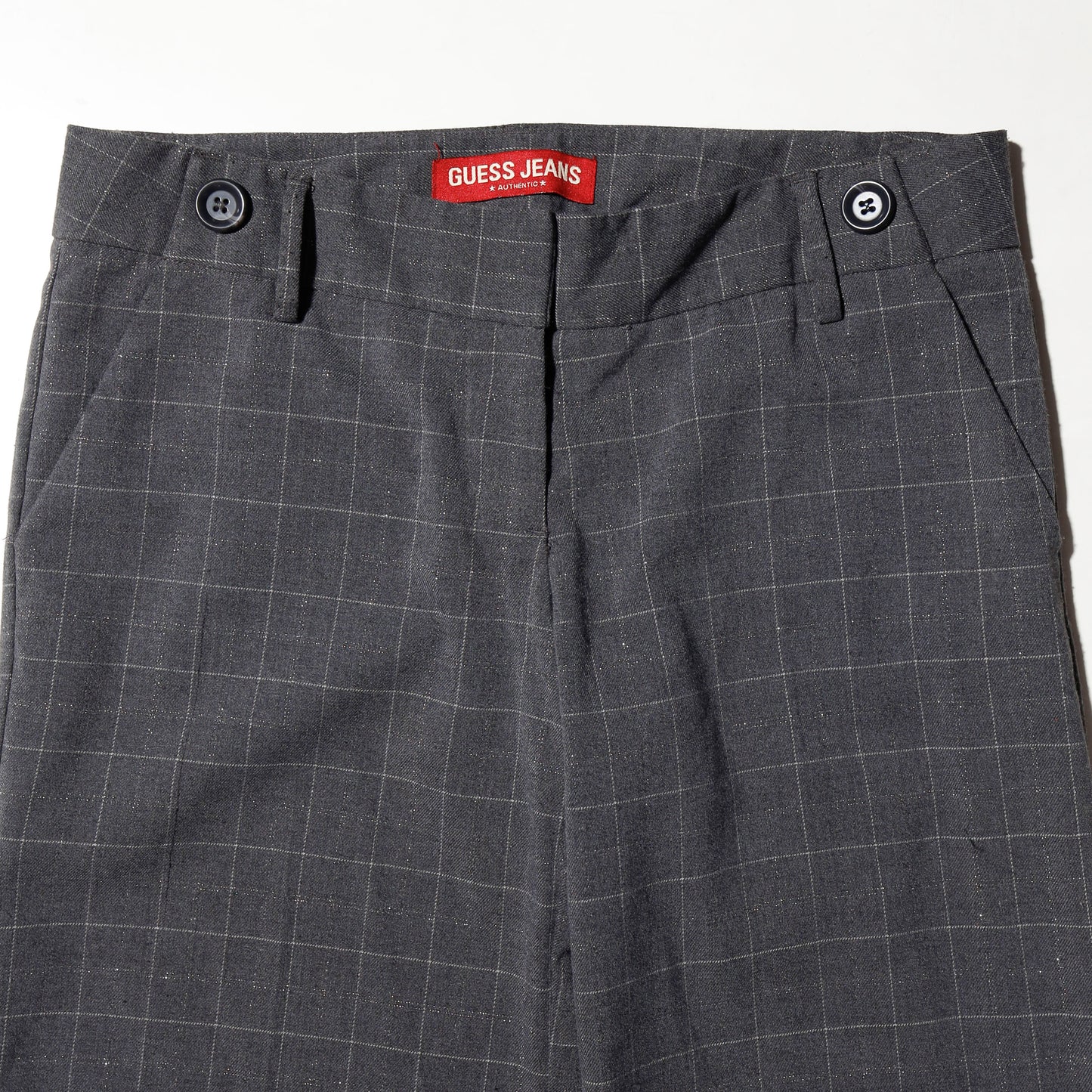 vintage 90's guess jeans low rise lame check flare slacks