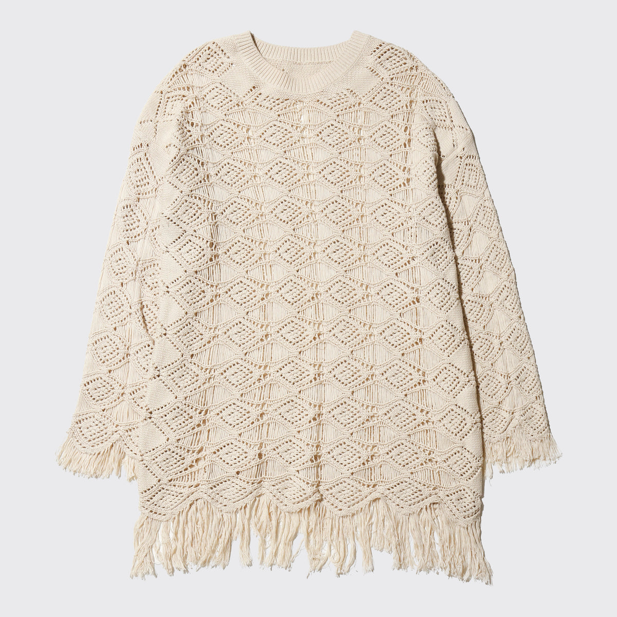 vintage fringe crochet sweater