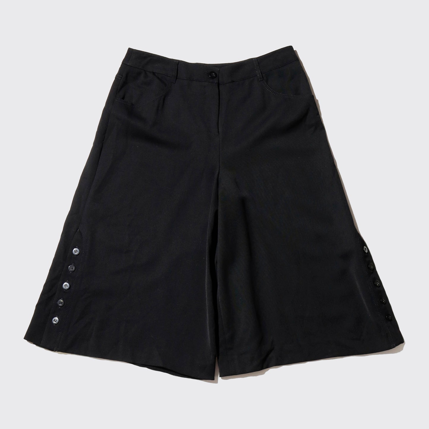 vintage side button wide slacks shorts
