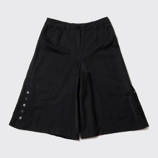 vintage side button wide slacks shorts
