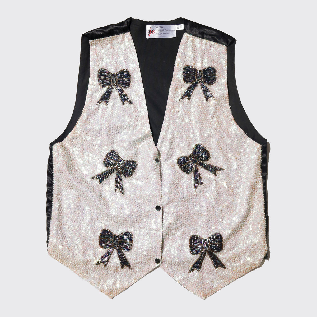 vintage sequin ribbon bijou vest