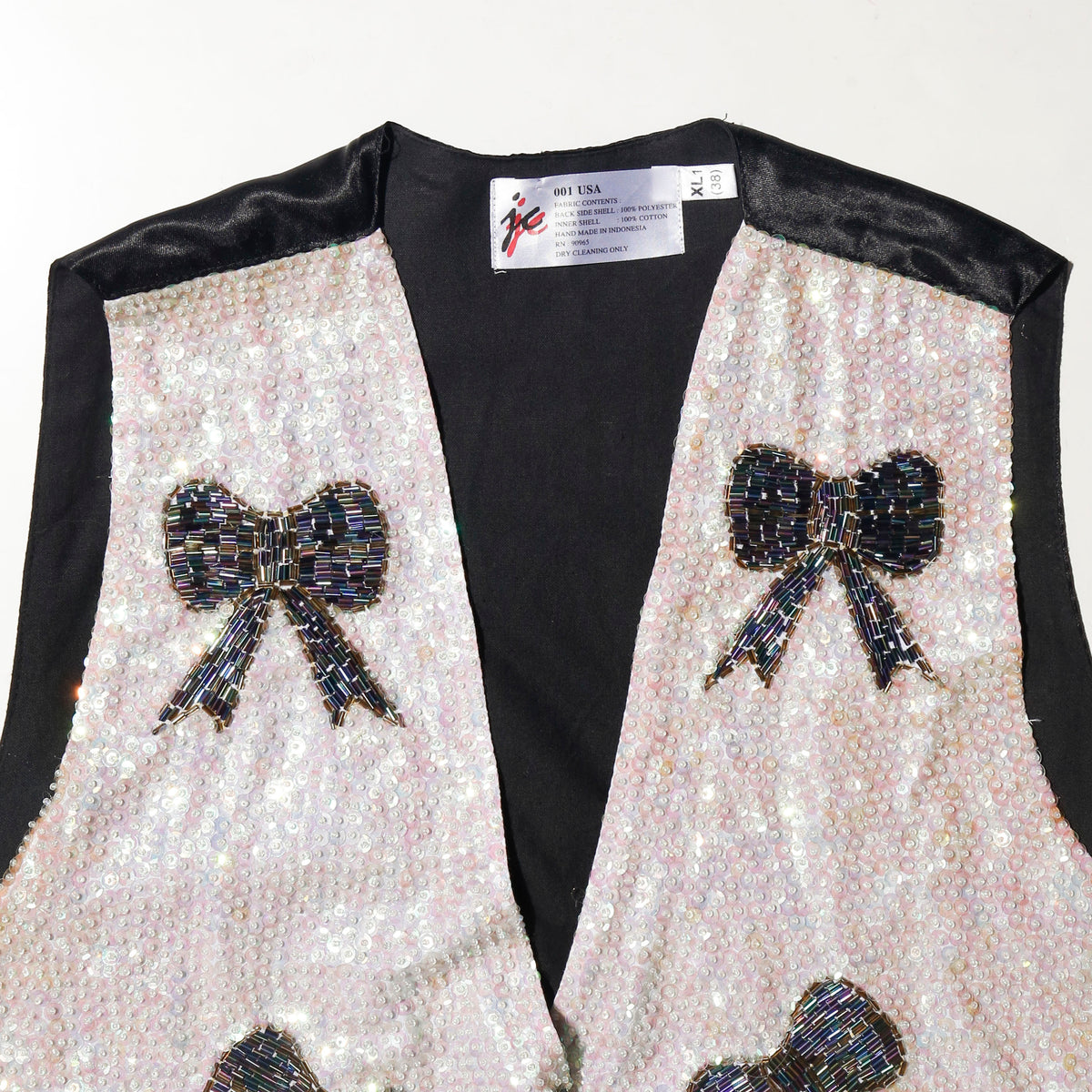 vintage sequin ribbon bijou vest