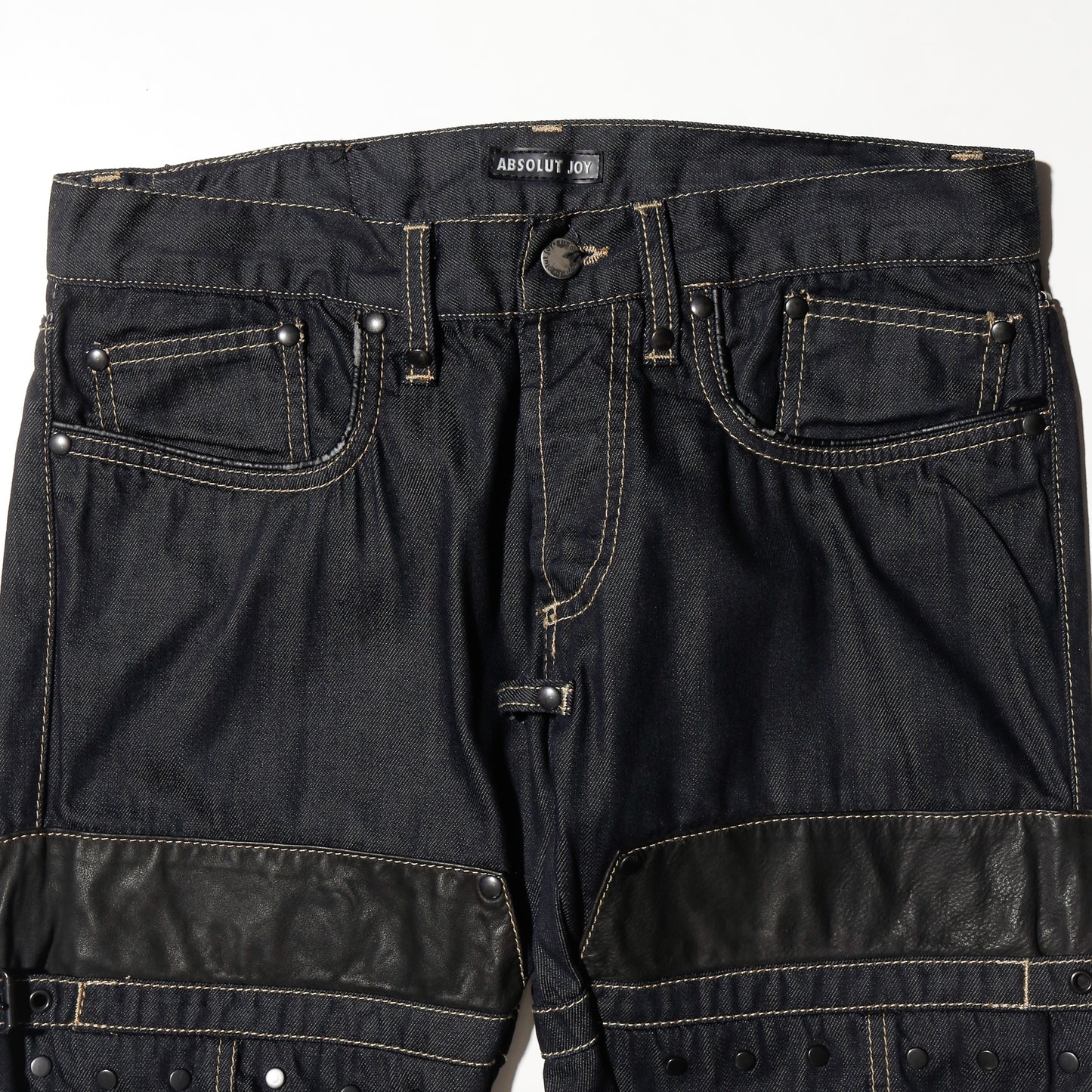 vintage waxed armor jeans