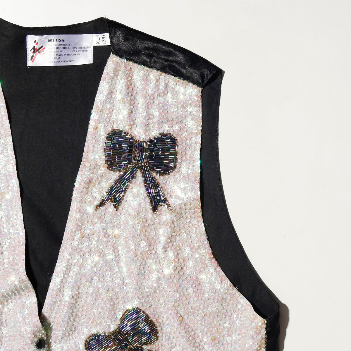 vintage sequin ribbon bijou vest