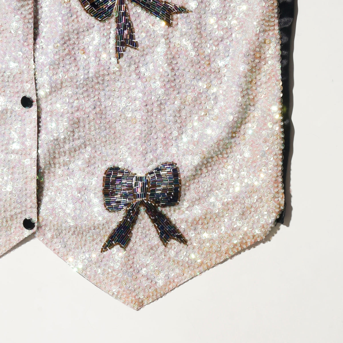 vintage sequin ribbon bijou vest