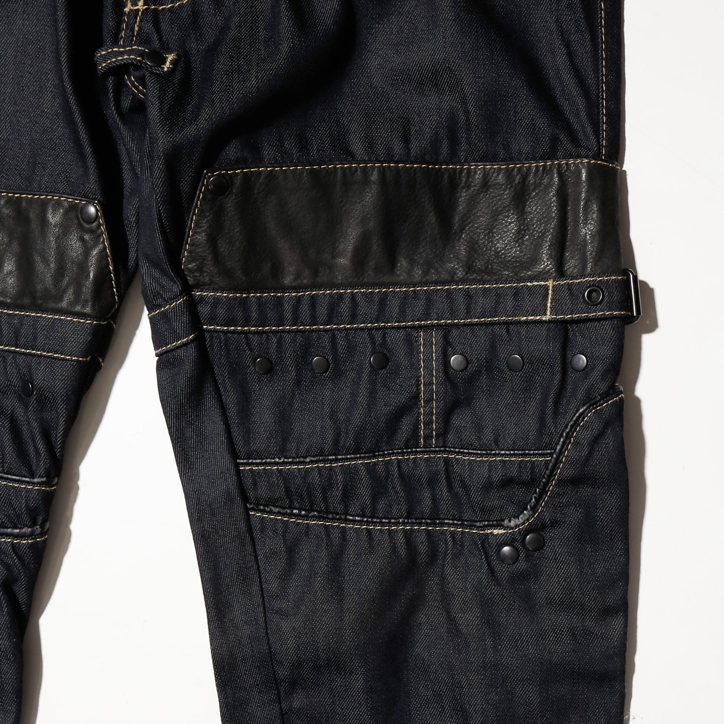 vintage waxed armor jeans