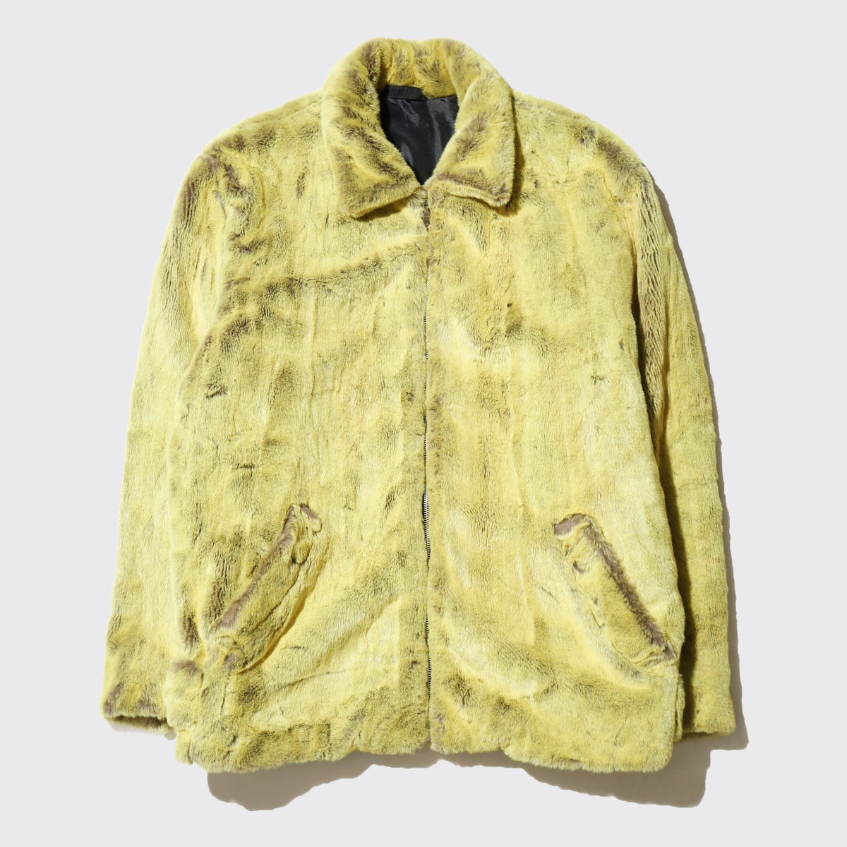 vintage neon faux fur jacket