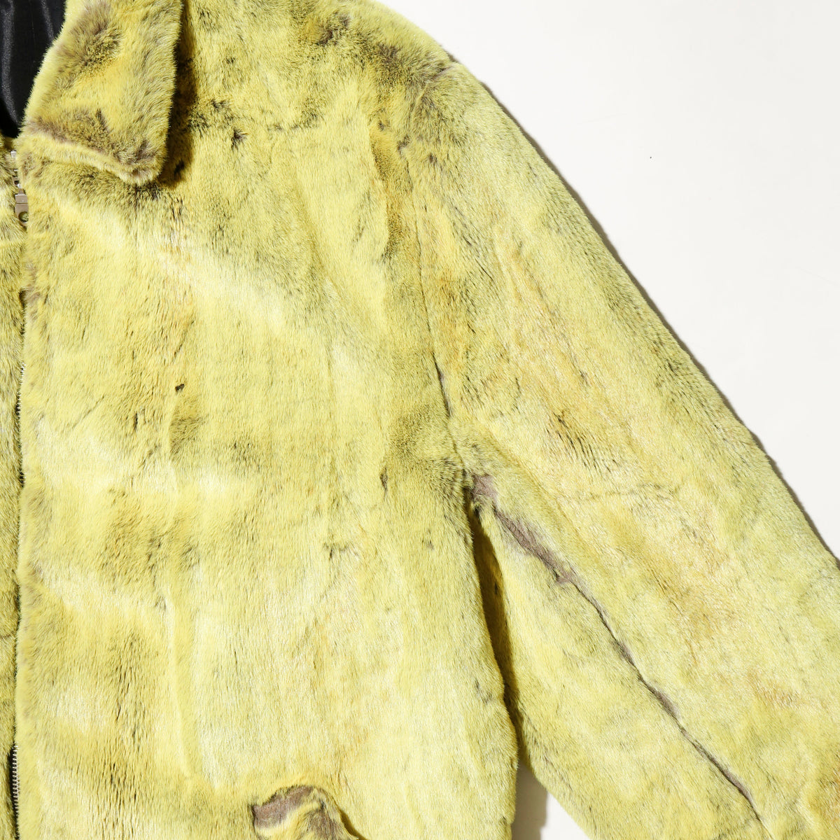 vintage neon faux fur jacket