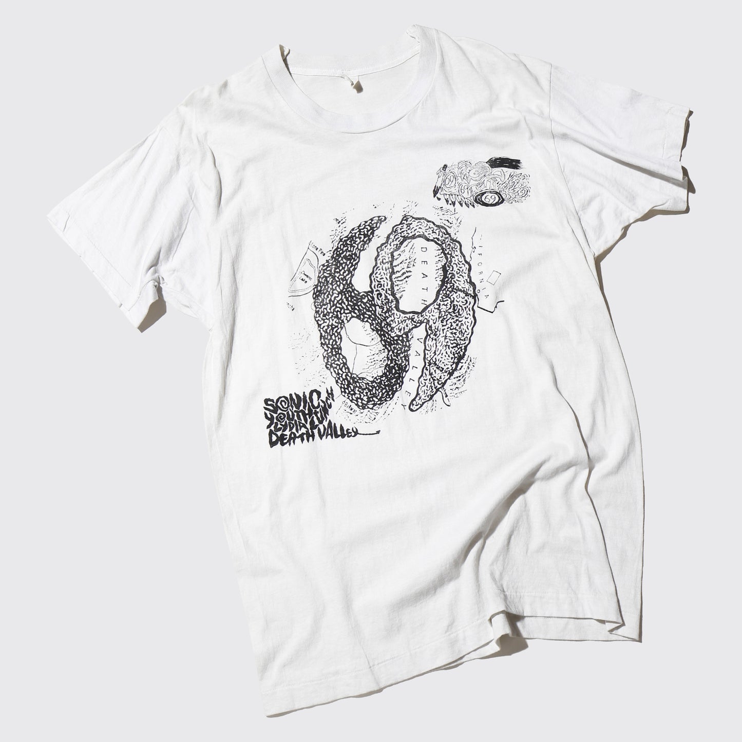 vintage 80’s Sonic Youth Sonic / Lydia Lunch Death Valley ‘69 t-shirt , design by Savage Pencil