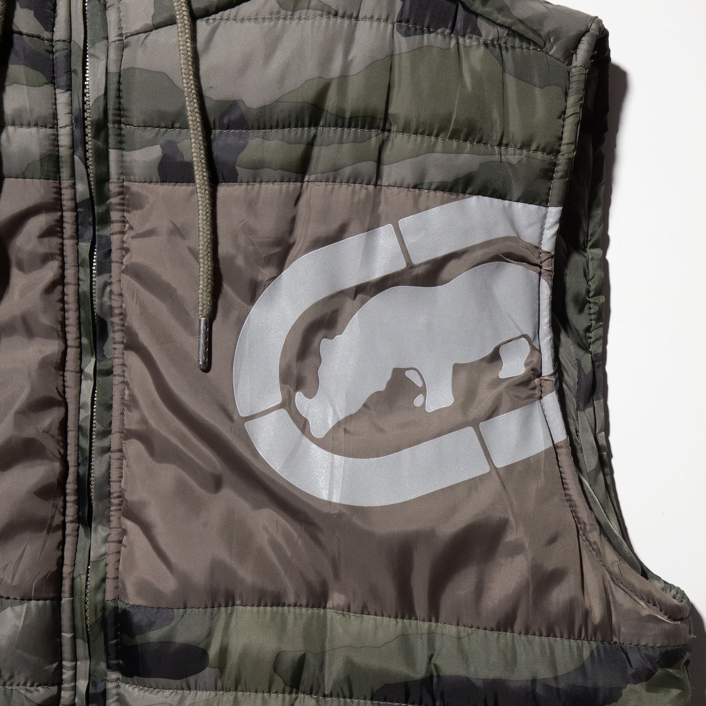 vintage echko camo hooded vest