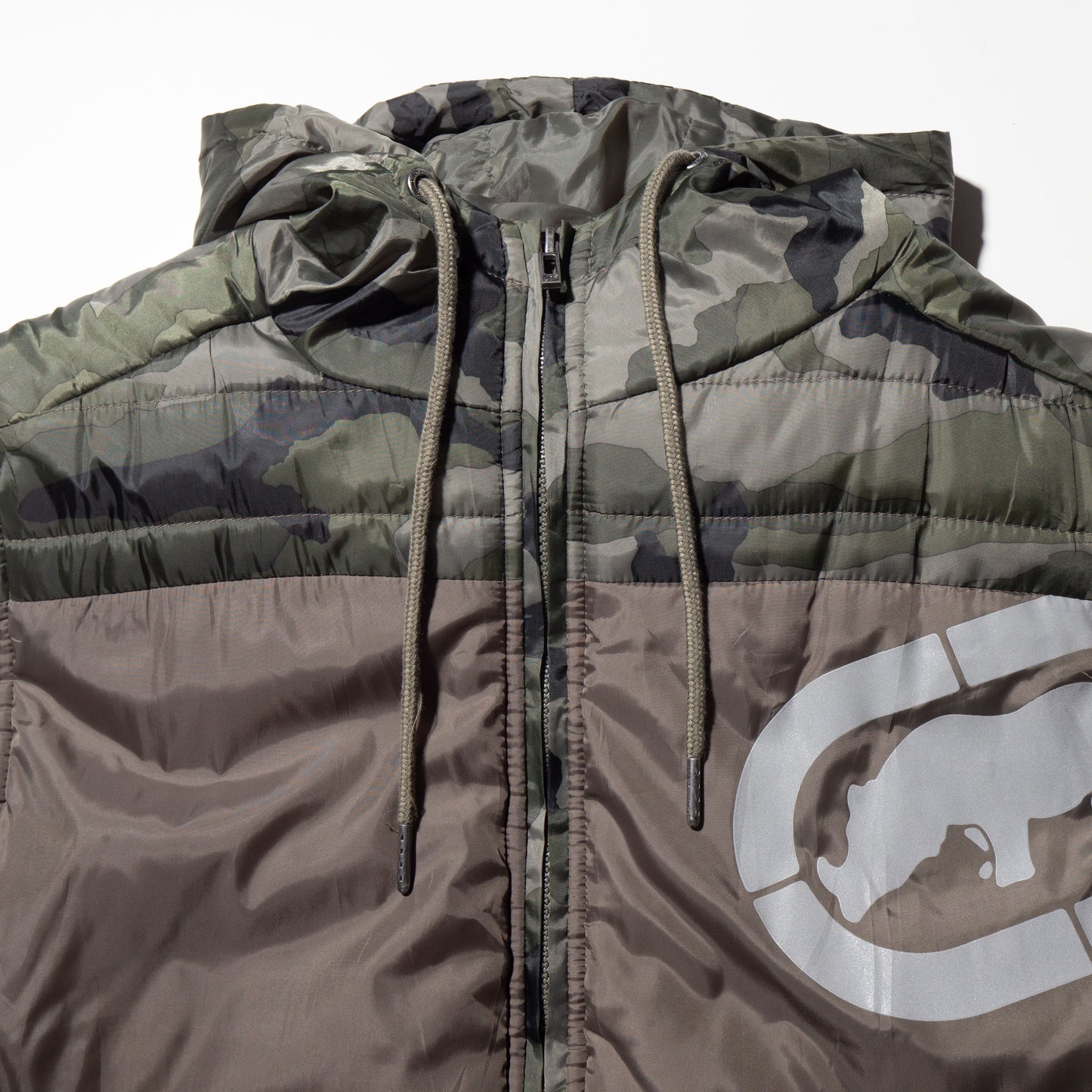 vintage echko camo hooded vest