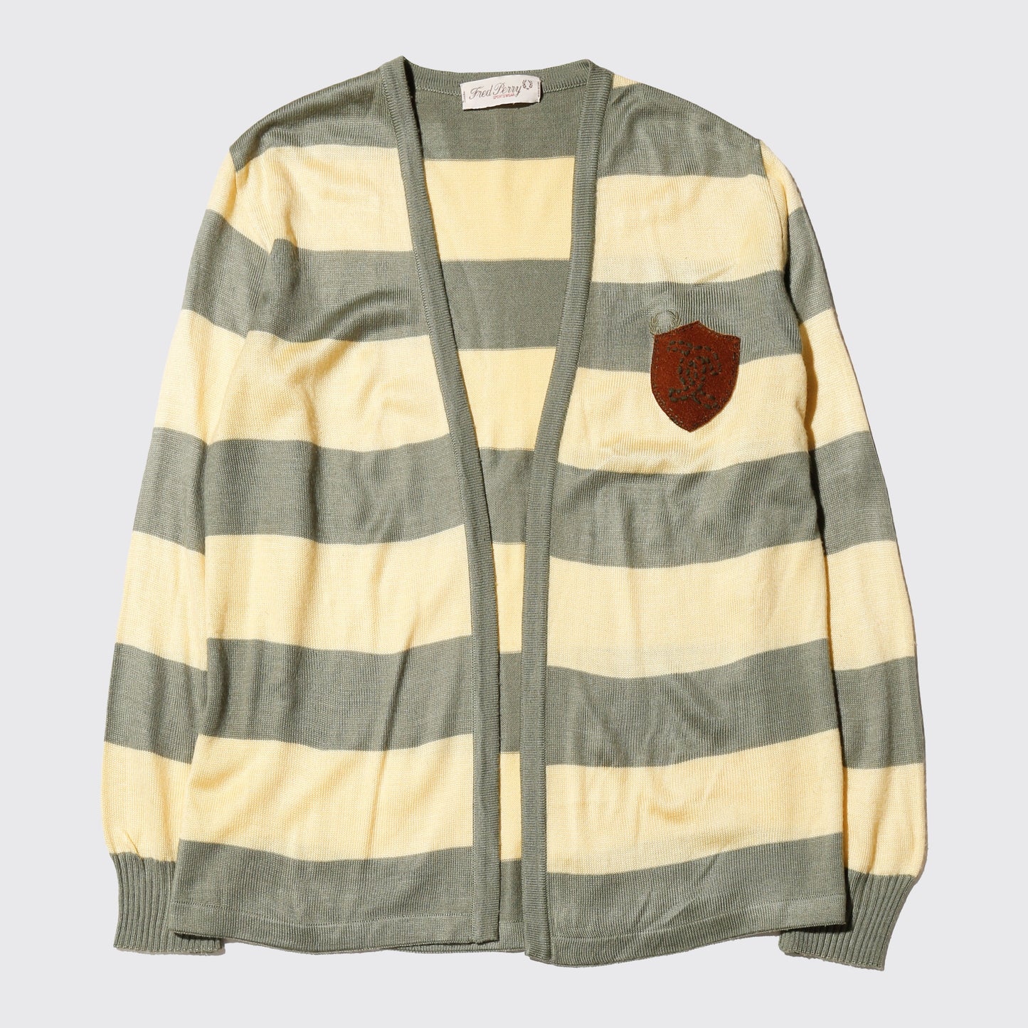 vintage fred perry emblemed border cardigan