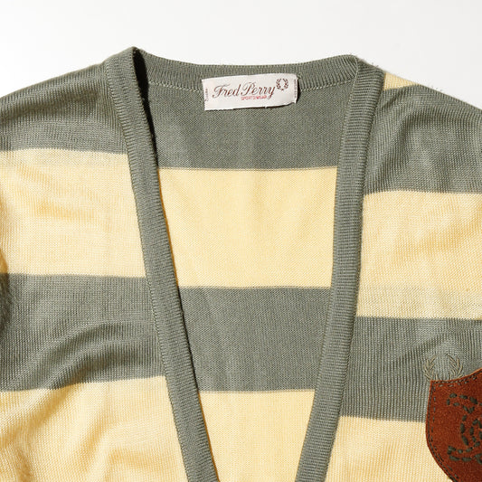 vintage fred perry emblemed border cardigan