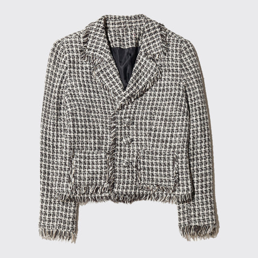 vintage fringe tweed evening jacket