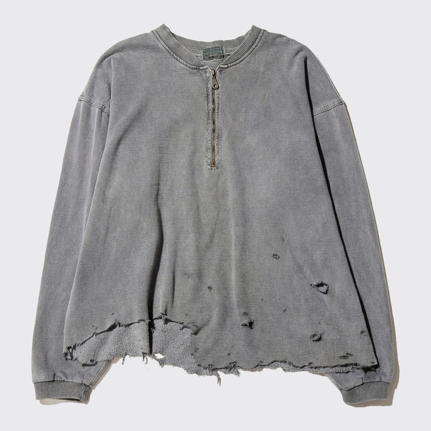 *one-off broken half zip sweat
