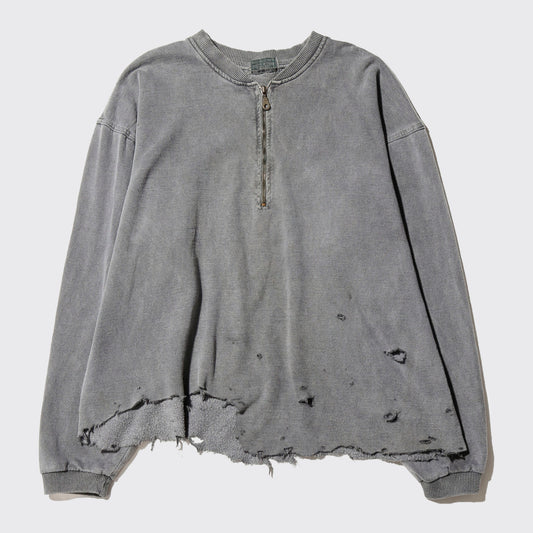 *one-off broken half zip sweat