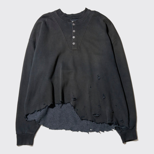 *one-off broken henry neck sweat
