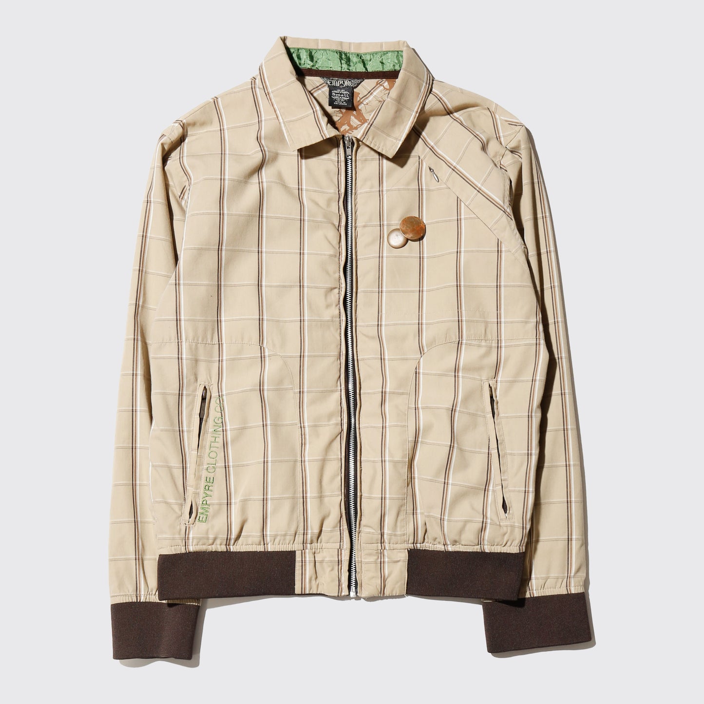 vintage check harrington jacket, with copper badge
