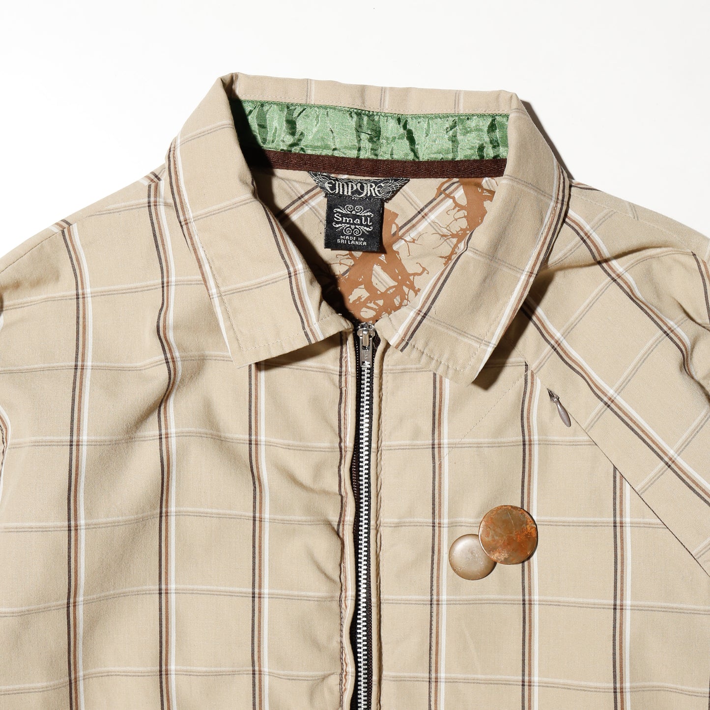 vintage check harrington jacket, with copper badge