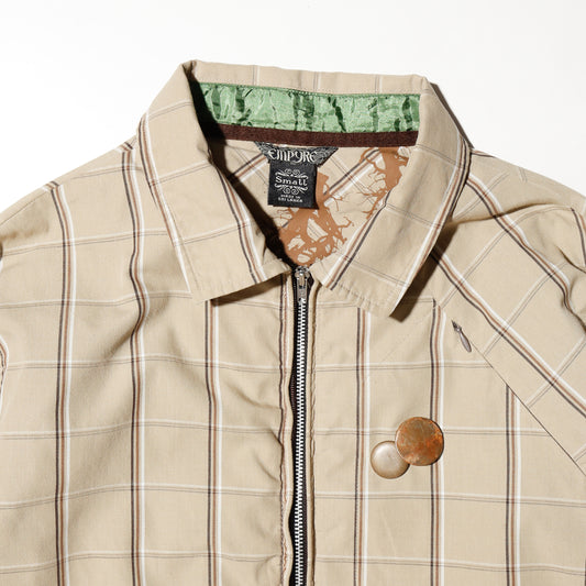 vintage check harrington jacket, with copper badge