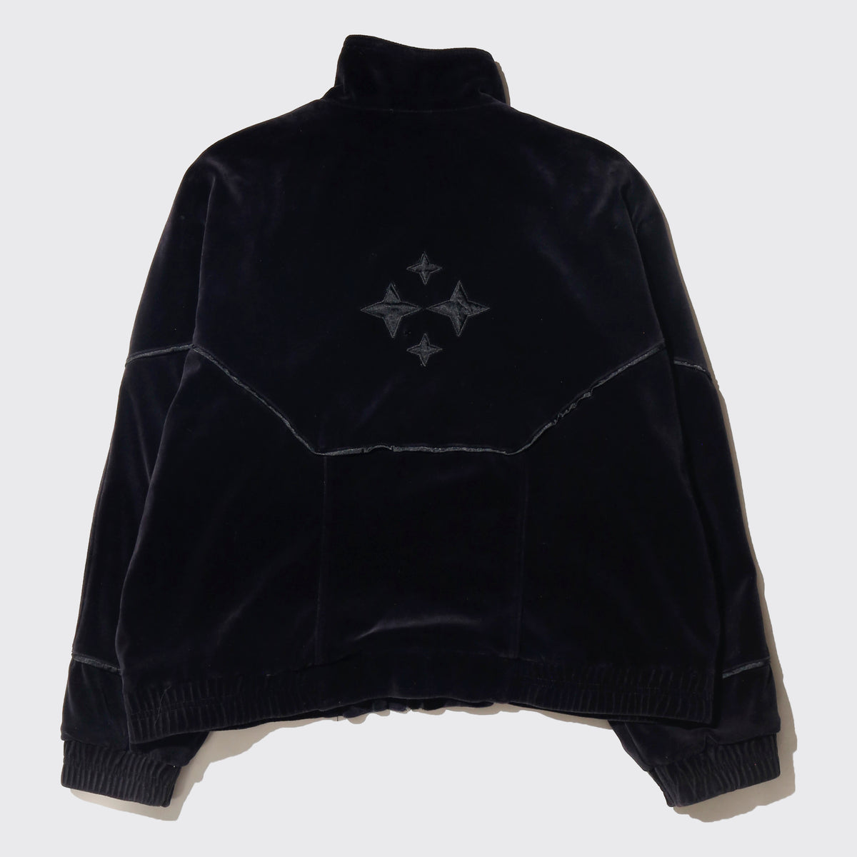 vintage star patch piping velour truck jacket