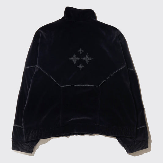 vintage star patch piping velour truck jacket
