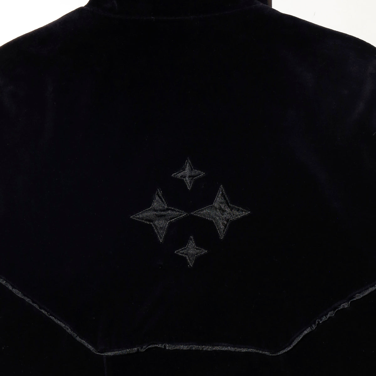 vintage star patch piping velour truck jacket