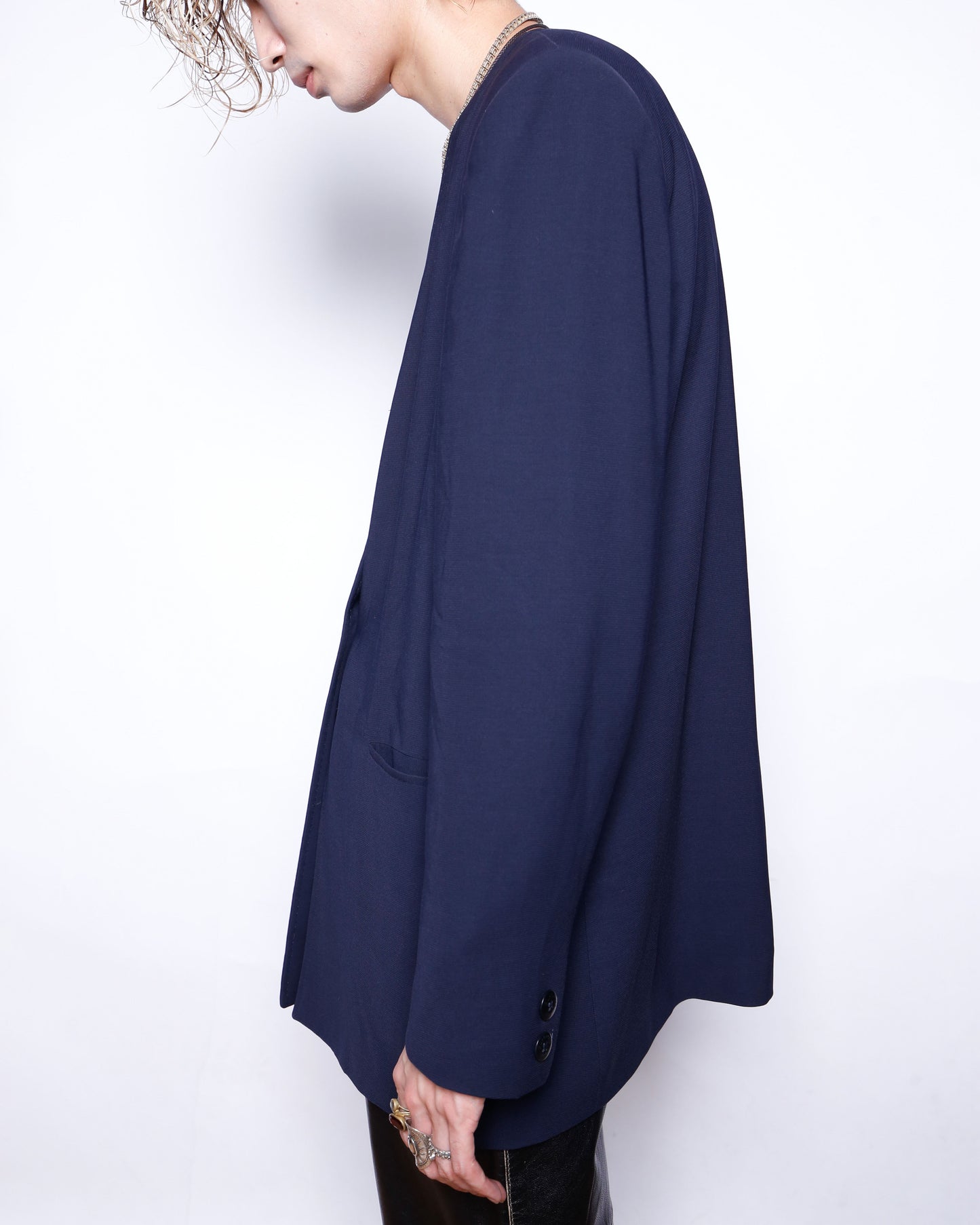 vintage 80's Burberrys' collarless jacket