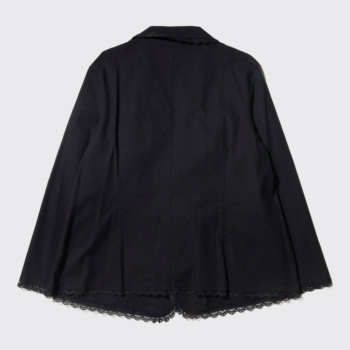 vintage studs/lace trim cotton tailored jacket