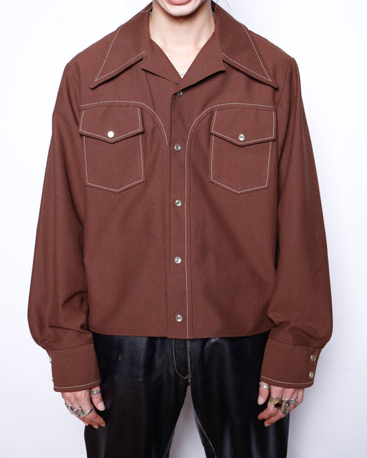 vintage 70's cropped poly trucker jacket