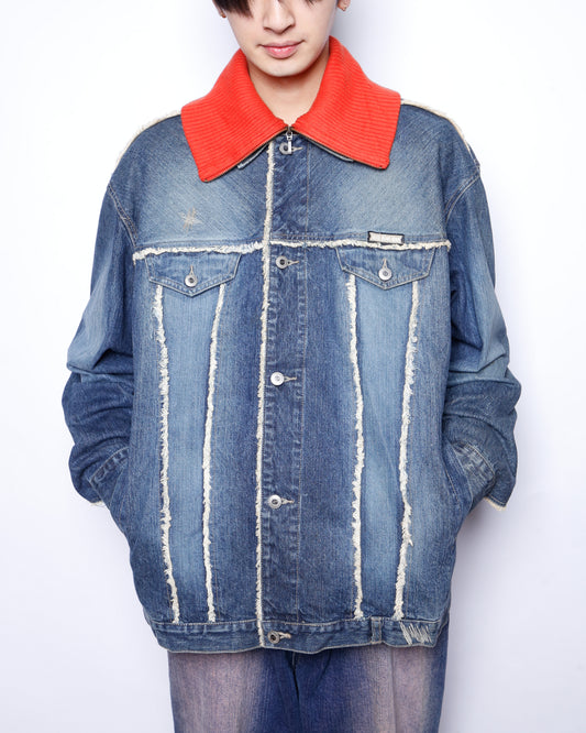 vintage enyce frayed trucker jacket