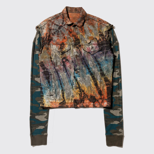 *one-off hybrid trucker jacket , "psychedelic effect"