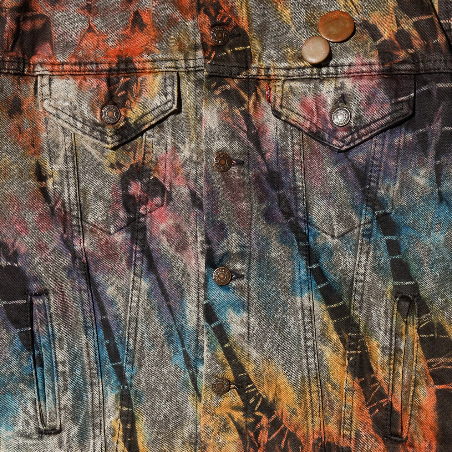 *one-off hybrid trucker jacket , "psychedelic effect"